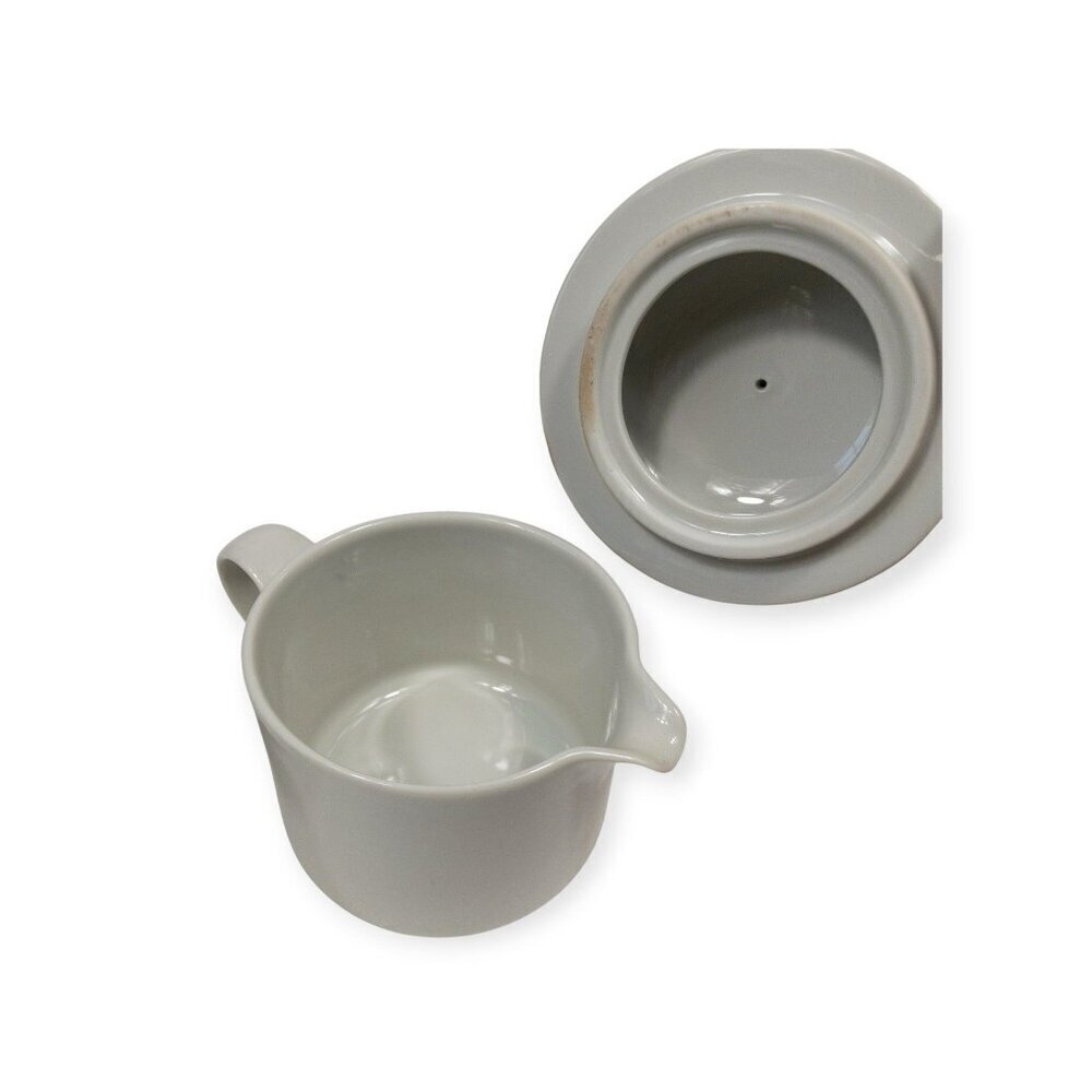 Dansk Bistro Blue Rim Ceramic Sugar & Creamer Set With Lids - Picture 8 of 11